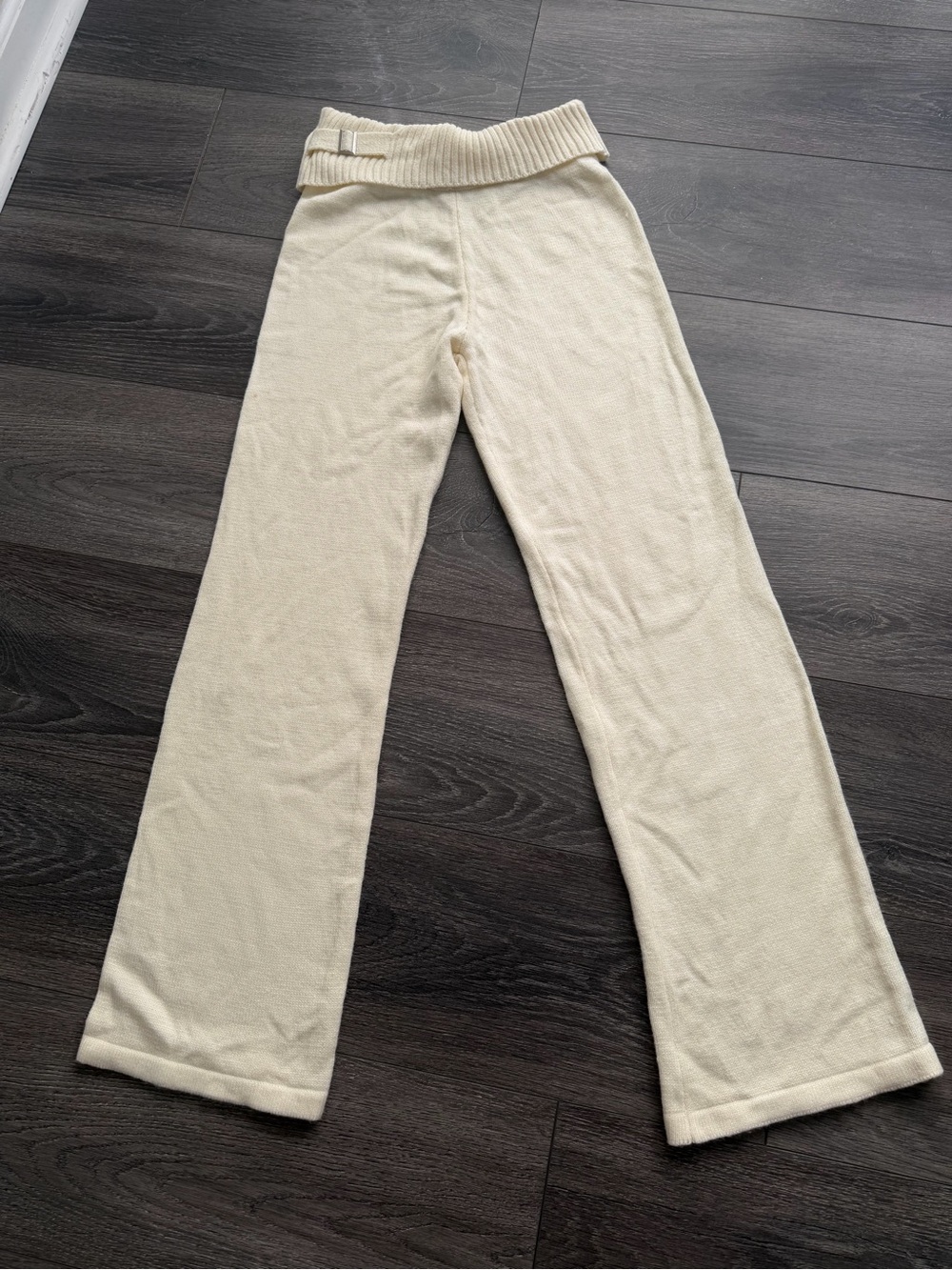 Cream Knit Lounge Pants